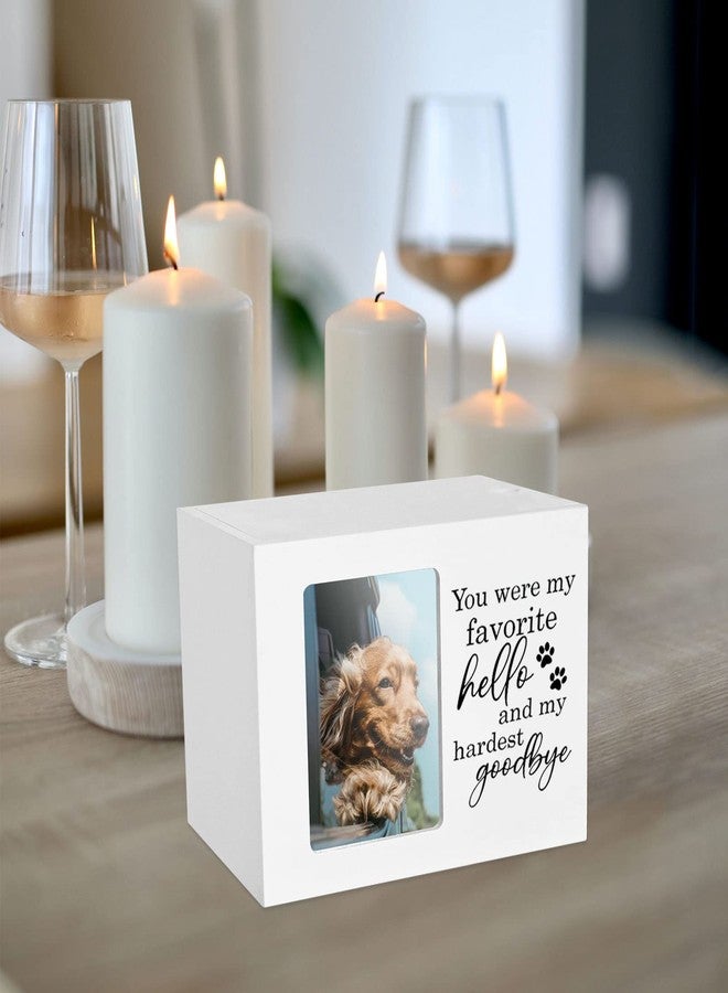 CHONIC Pet Urns for Dogs Ashes, Dog Urns with Photo Frame, Cat Ashes Keepsake Box, Loss of Dog Sympathy Urn, Pet Memorial Gifts, Pet Bereavement Gift, Dog Pass Away Remembrance Gift (White) - Image 4